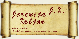 Jeremija Krljar vizit kartica